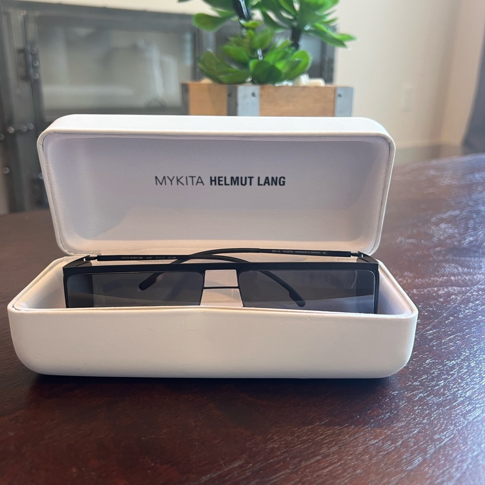 Mykita x Helmut Lang Rectangular Shield Sunglasses Black Minimalist Germany - Picture 7 of 7